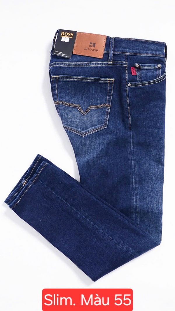 Quần jean Hugo Boss xanh đậm là sự kết hợp hoàn hảo