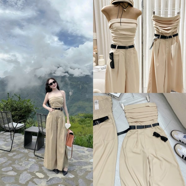 Jumpsuit Beige Colyn sang trọng là một trong những trang phục được yêu thích