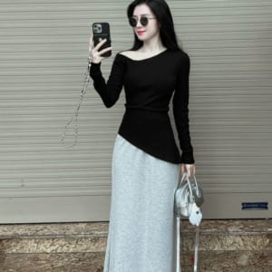 Áo Thun Lệch Vai Dài Tay Colyn