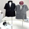 Set Blazer Ngắn Tay Chấm Bi Colyn – 2 Màu Đen và Xám - Ảnh 5