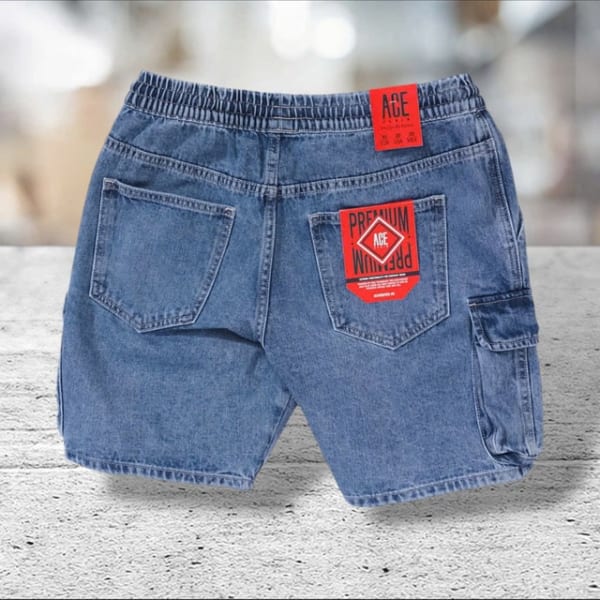 Chuyên sỉ quần short jean túi hộp lưng thun ACE - Ảnh 5