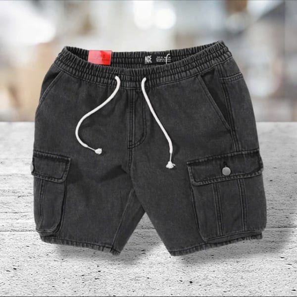 Chuyên sỉ quần short jean túi hộp lưng thun ACE - Ảnh 4