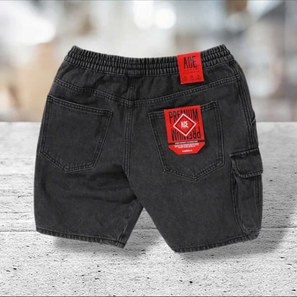 Chuyên sỉ quần short jean túi hộp lưng thun ACE - Ảnh 3