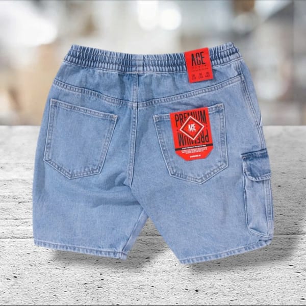 Chuyên sỉ quần short jean túi hộp lưng thun ACE - Ảnh 2