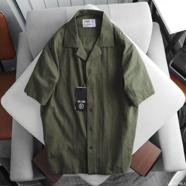 Áo Sơ Mi Tay Ngắn Cổ Vest Eric Home - Hình ảnh 2