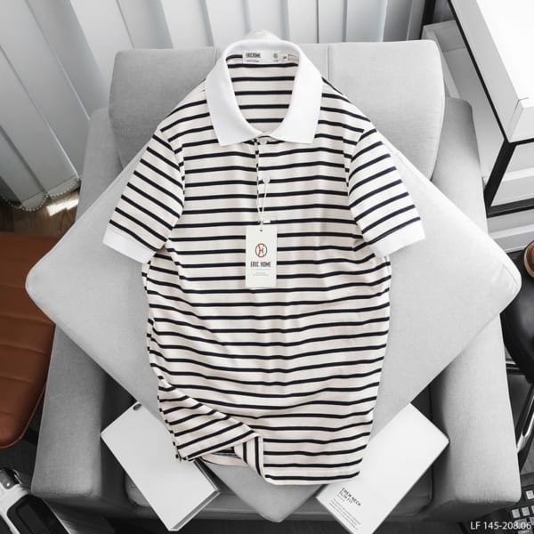 Áo Thun Polo Sọc Ngang Eric Home - Ảnh 2