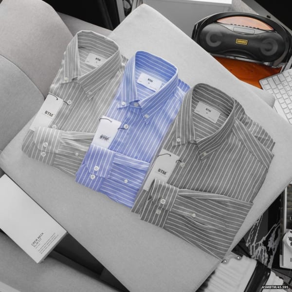 Áo Sơ Mi Oxford Sọc Nhỏ Bentino Man BTM