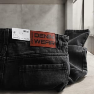 Quần jean Baggy BTM đen xám không co giãn