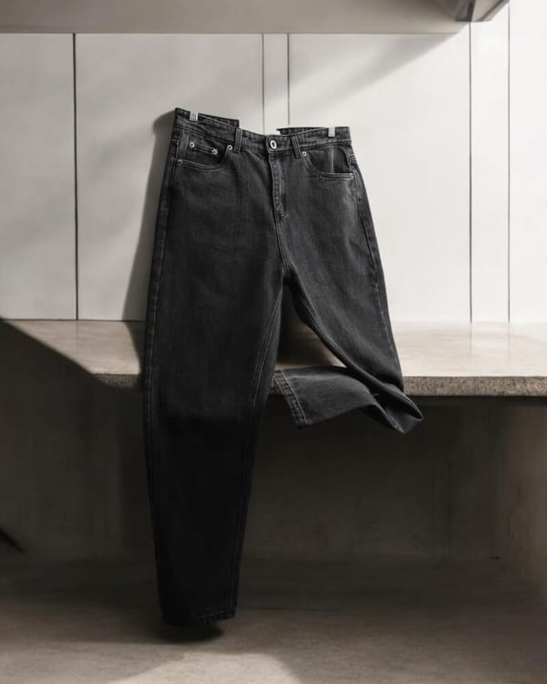 Quần jean Baggy BTM đen xám không co giãn - Ảnh 2