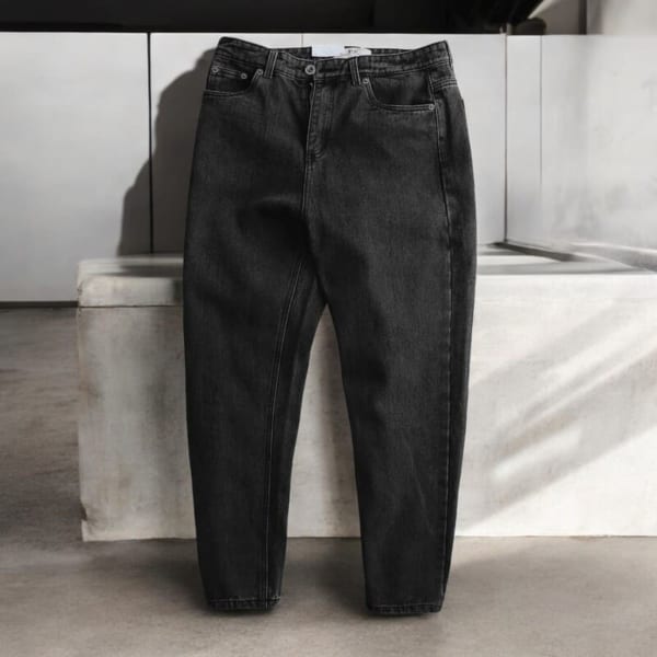 Quần jean Baggy BTM đen xám không co giãn - Ảnh 3