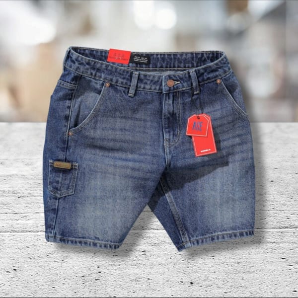 Quần short jean ace cotton không giãn - Hình ảnh 3