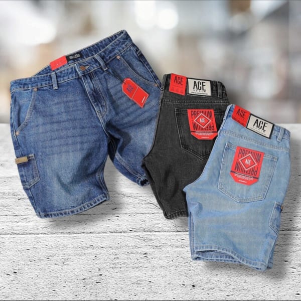 Quần short jean ace cotton không giãn