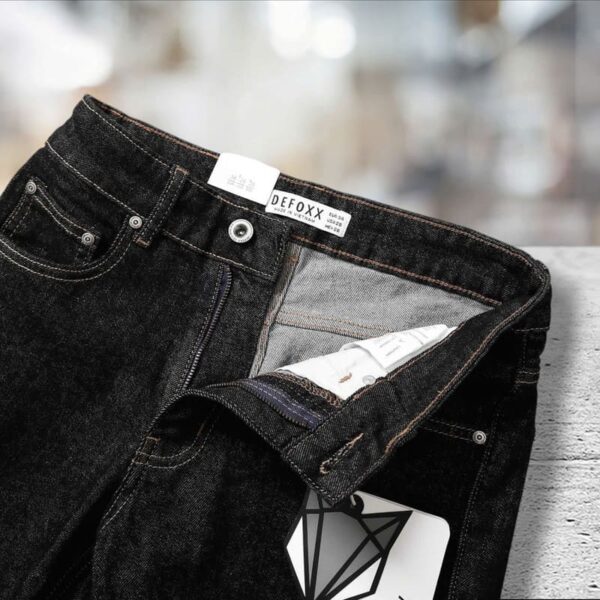 Quần short jean Defoxx đen indigo