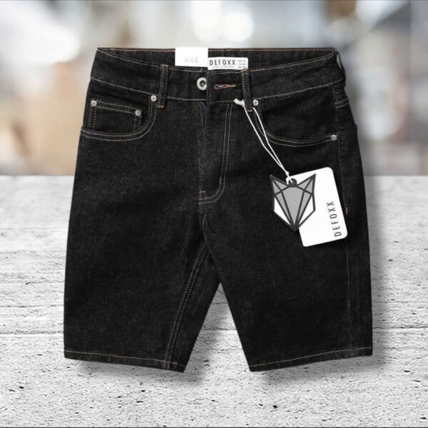 Quần short jean Defoxx đen indigo - Ảnh 2