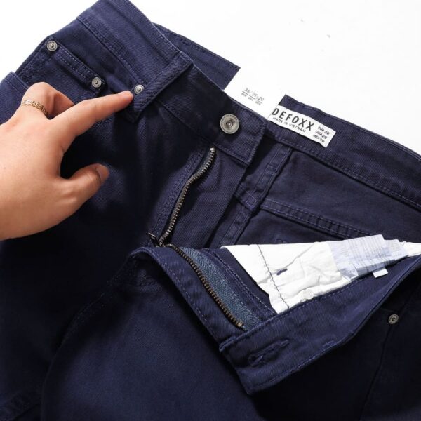 Quần jean Defoxx xanh đen 250613 ống slim co giãn - Ảnh 4