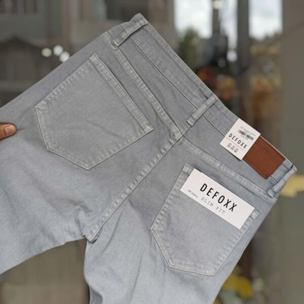 Quần jean defoxx xám bạc ống slim co giãn - Ảnh 2