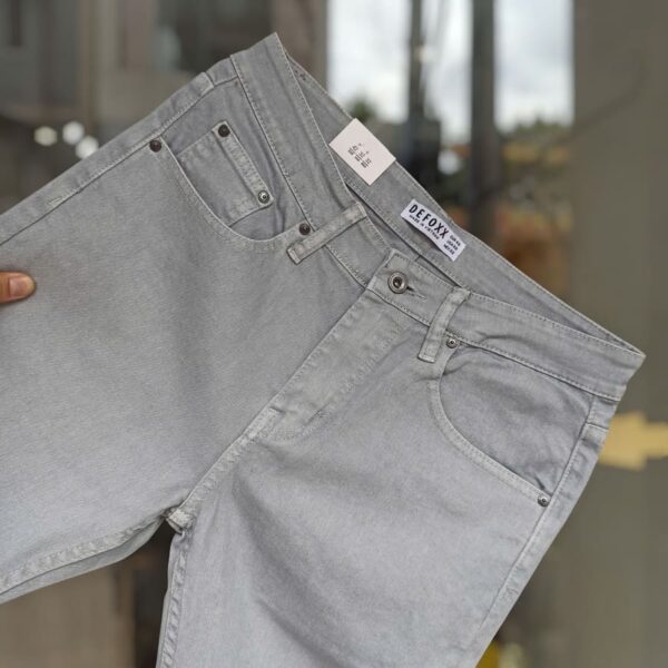 Quần jean defoxx xám bạc ống slim co giãn - Ảnh 3