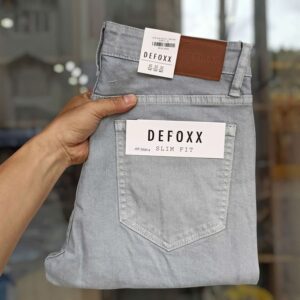 Quần jean defoxx xám bạc ống slim co giãn