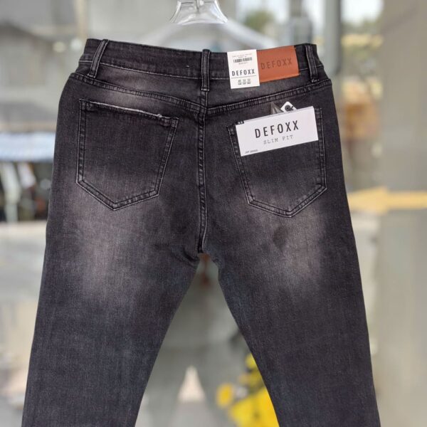 Quần jean defoxx xám wash rách co giãn - Ảnh 2
