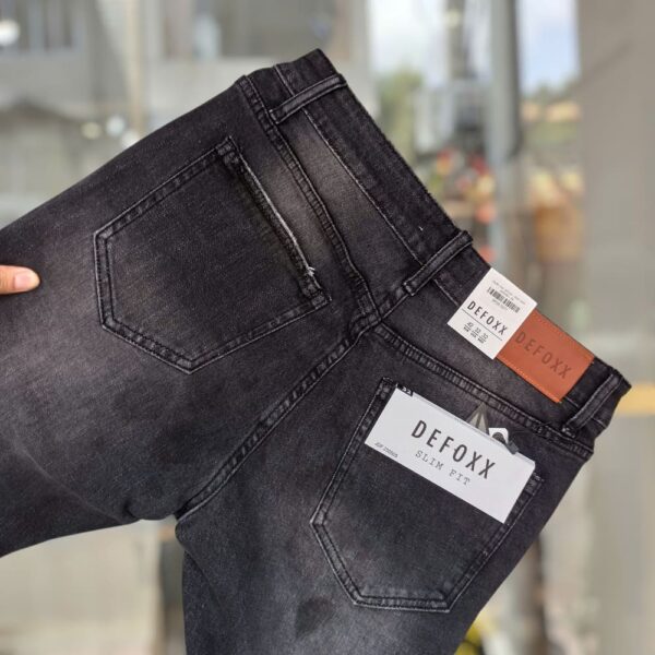 Quần jean defoxx xám wash rách co giãn - Ảnh 3