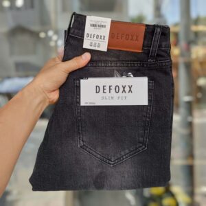 Quần jean defoxx xám wash rách co giãn